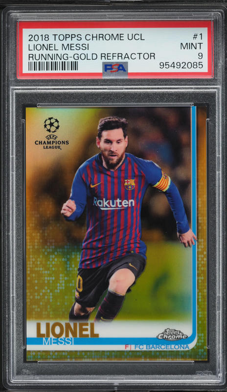 2017 Topps Chrome UEFA Award Winners Gold #AW-LM Lionel Messi /50