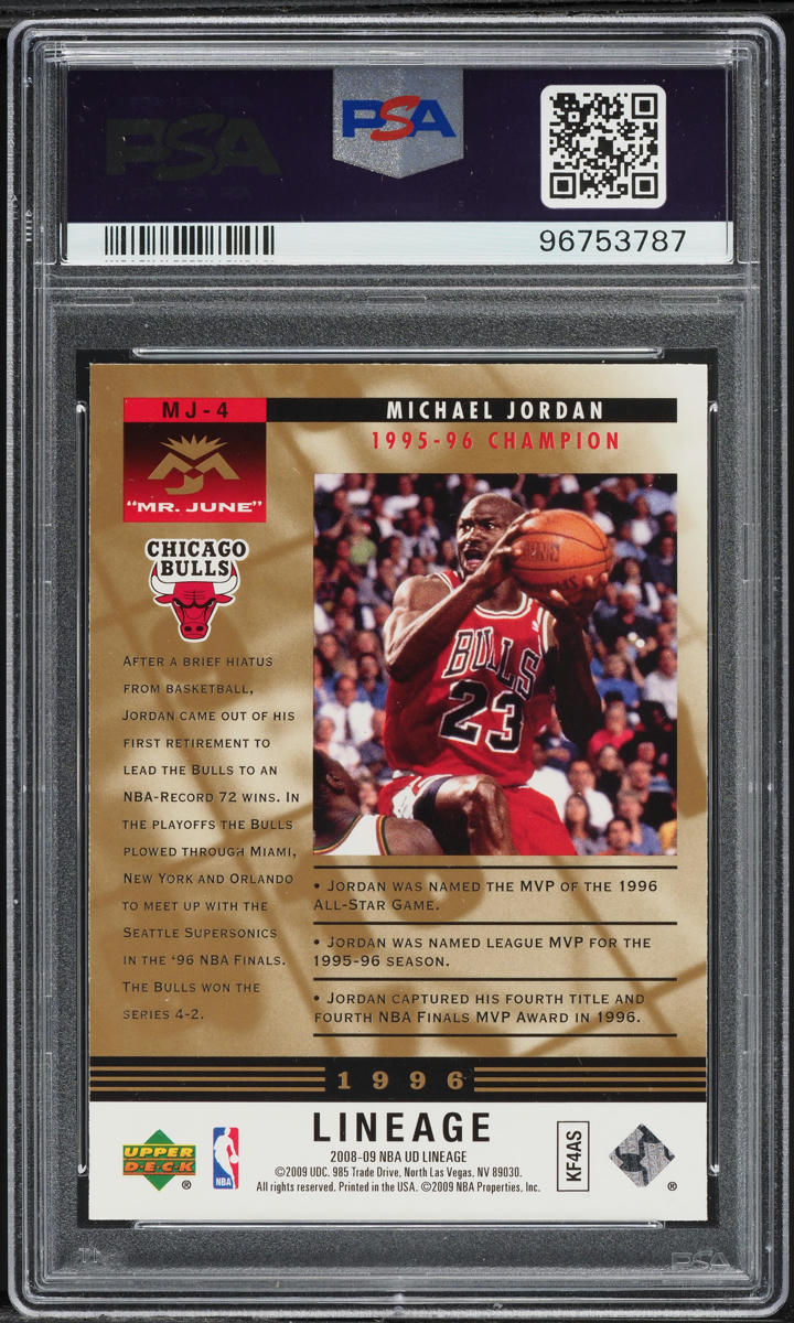2008 Upper Deck Lineage Mr. June Michael Jordan #MJ-4 PSA 8 NM-MT