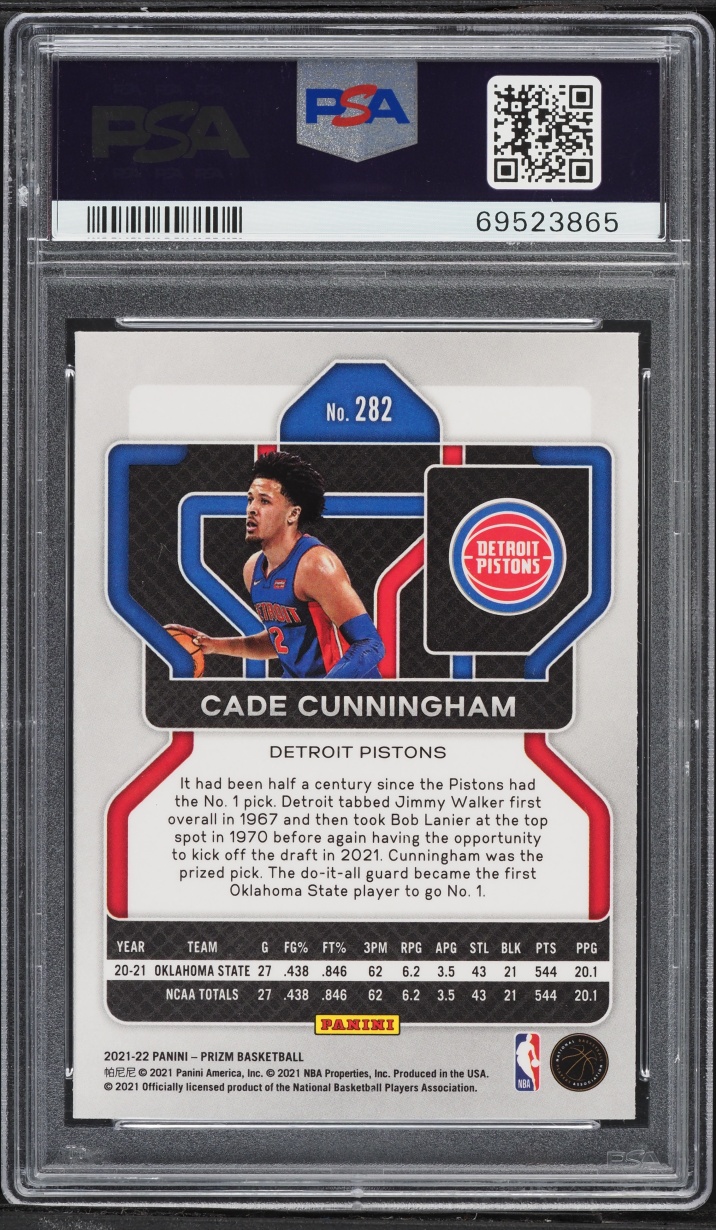 2021 Panini Prizm Cade Cunningham ROOKIE #282 PSA 10 GEM MINT