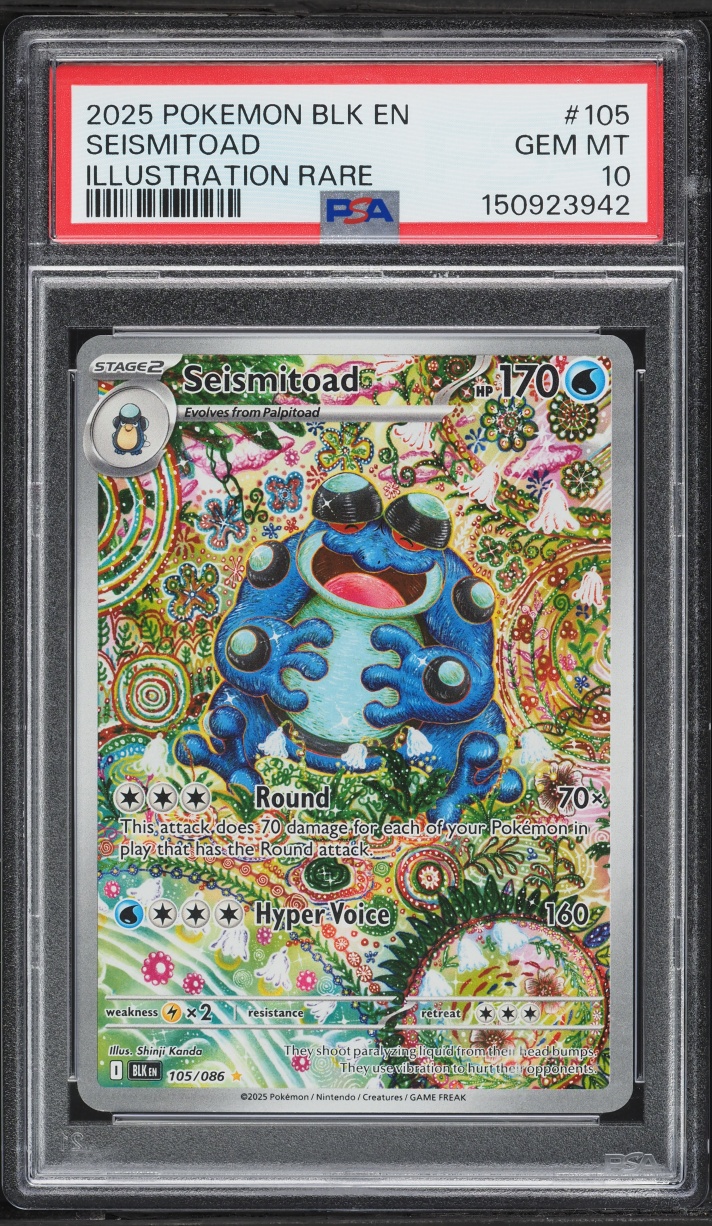 2025 Pokemon Scarlet & Violet Black Bolt IR Seismitoad #105 PSA 10 GEM MINT