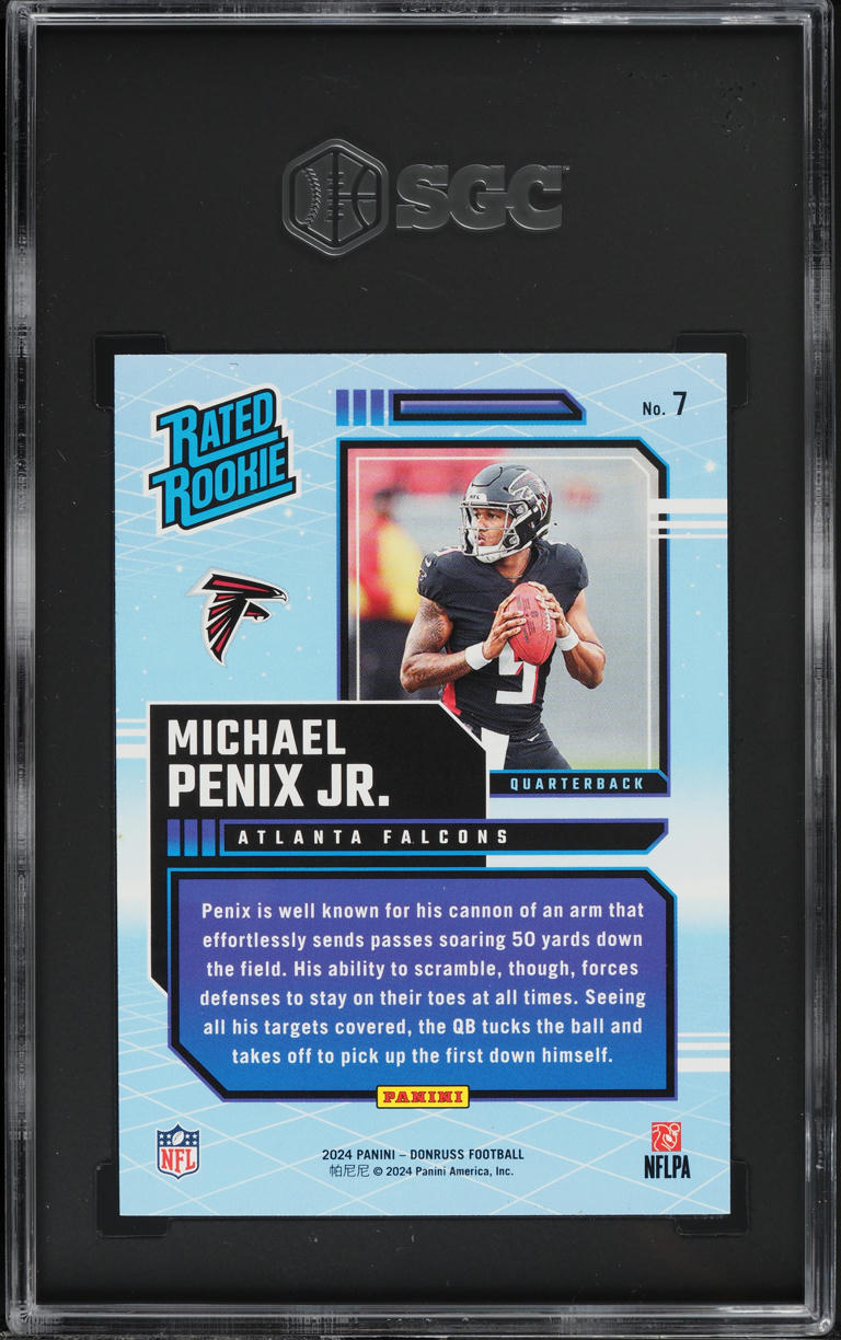 2024 Donruss Retro Michael Penix Jr. ROOKIE #7 SGC 8.5 NM-MT+