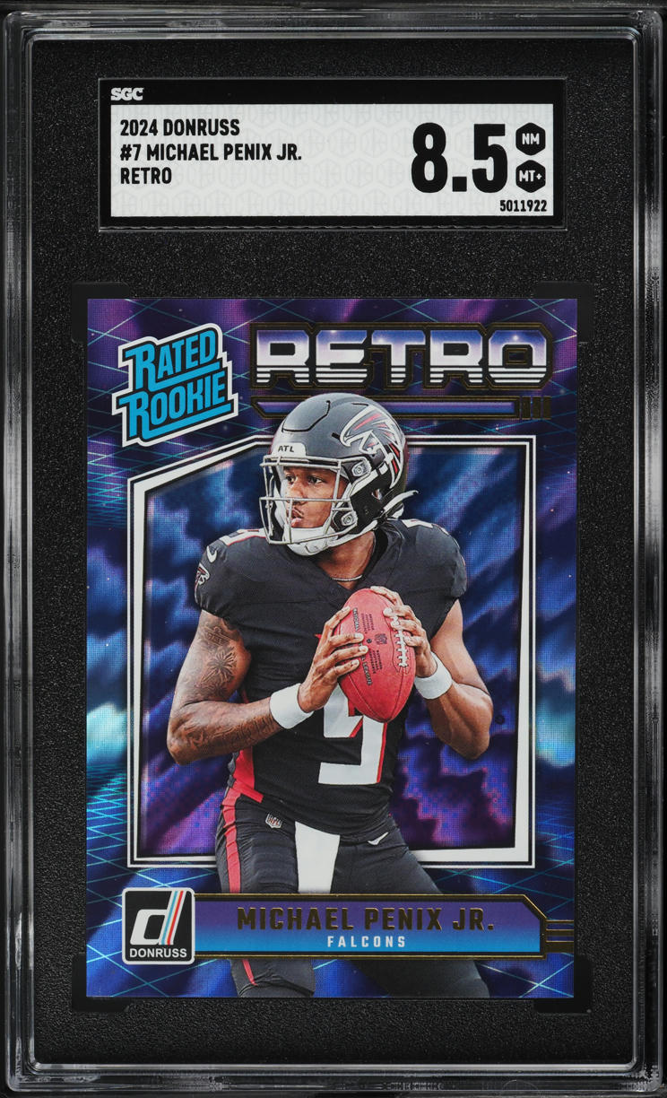 2024 Donruss Retro Michael Penix Jr. ROOKIE #7 SGC 8.5 NM-MT+