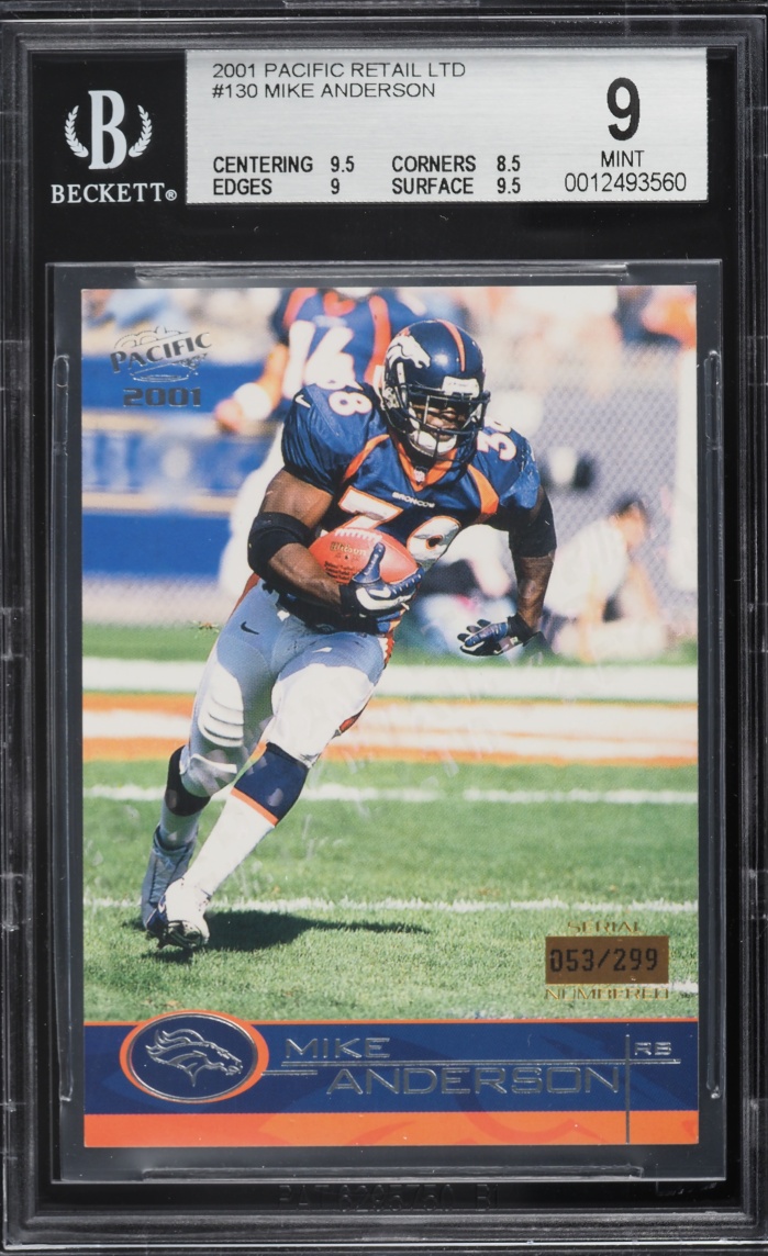 2001 Pacific Retail LTD Mike Anderson /299 #130 BGS 9 MINT