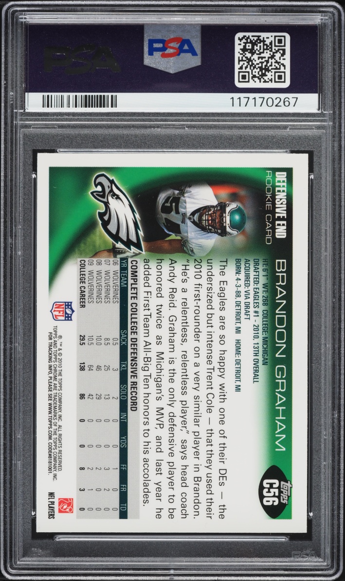 2010 Topps Chrome Brandon Graham ROOKIE #C56 PSA 9 MINT