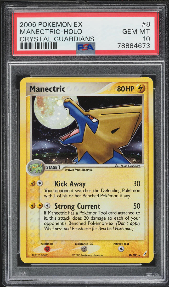 2006 Pokemon EX Crystal Guardians Holo Manectric #8 PSA 10 GEM MINT