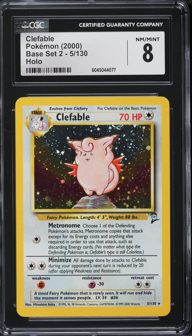 2000 Pokemon Base Set 2 Holo Clefable #5 CGC 8 NM-MT on Fanatics Collect