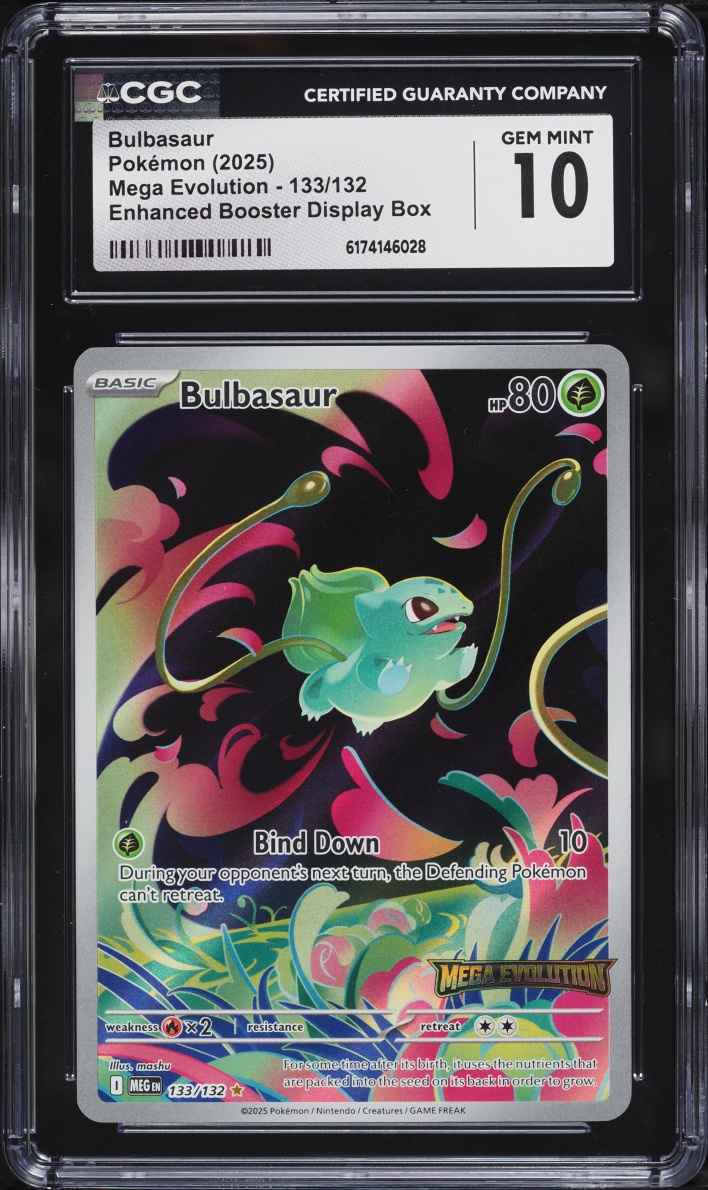 2025 Pokemon Mega Evolution Enhanced Booster Display Box Bulbasaur #133 CGC 10 GEM MINT