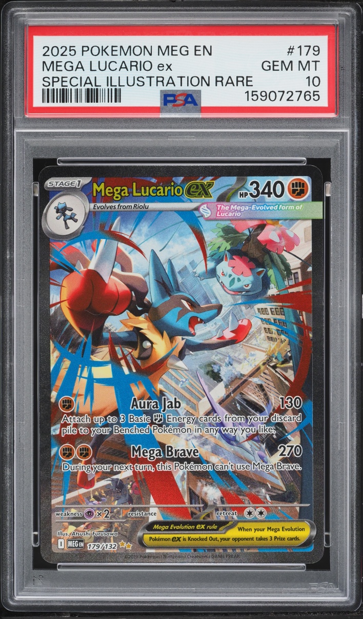 2025 Pokemon Mega Evolution SIR Mega Lucario Ex #179 PSA 10 GEM MINT