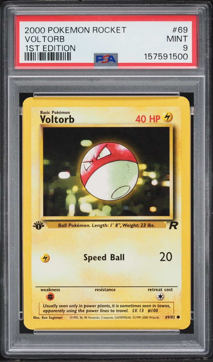 2000 Pokemon Team Rocket 1st Edition Voltorb #69 PSA 9 MINT