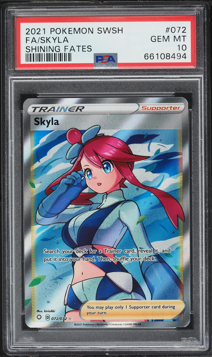 2021 Pokemon Sword & Shield Shining Fates Full Art Skyla #72 PSA 10 GEM MINT