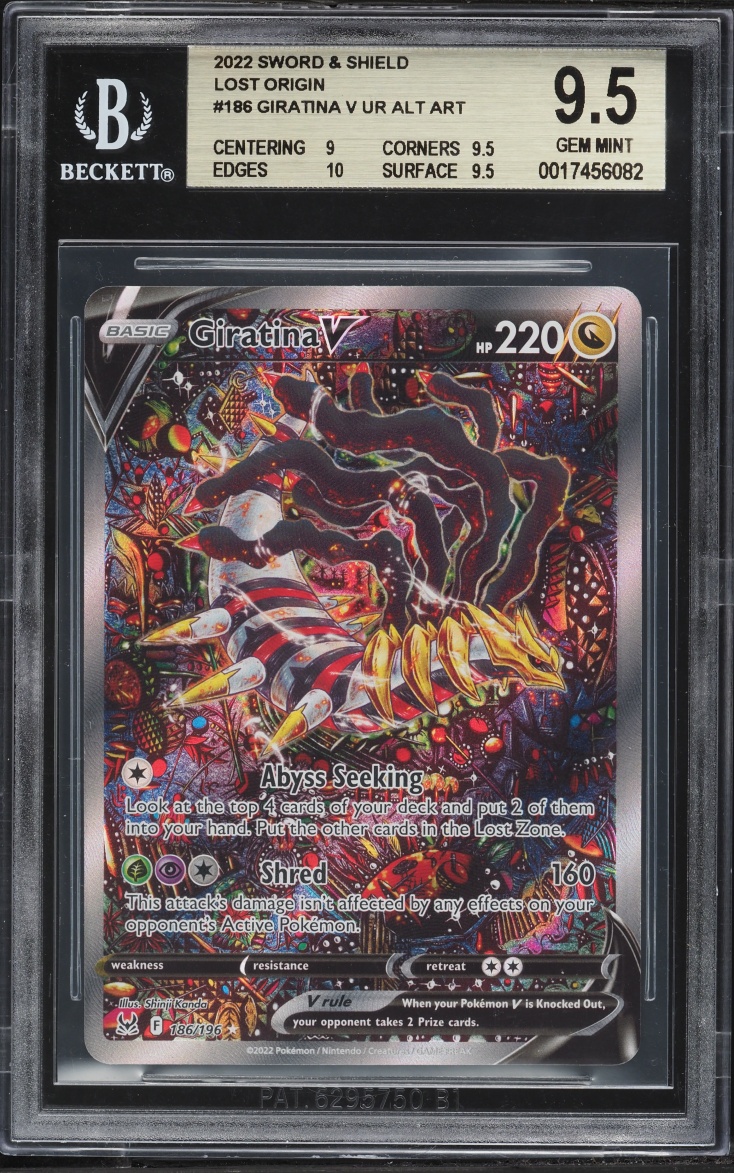2022 Pokemon Sword & Shield Lost Origin Alt Art Giratina V #186 BGS 9.5 GEM MINT