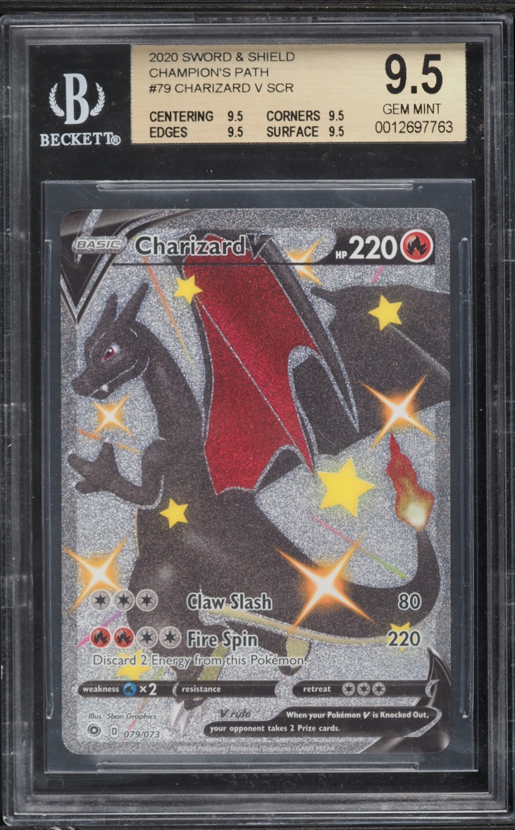 2020 Pokemon Sword & Shield Champion's Path Full Art Charizard V #79 BGS 9.5 GEM MINT