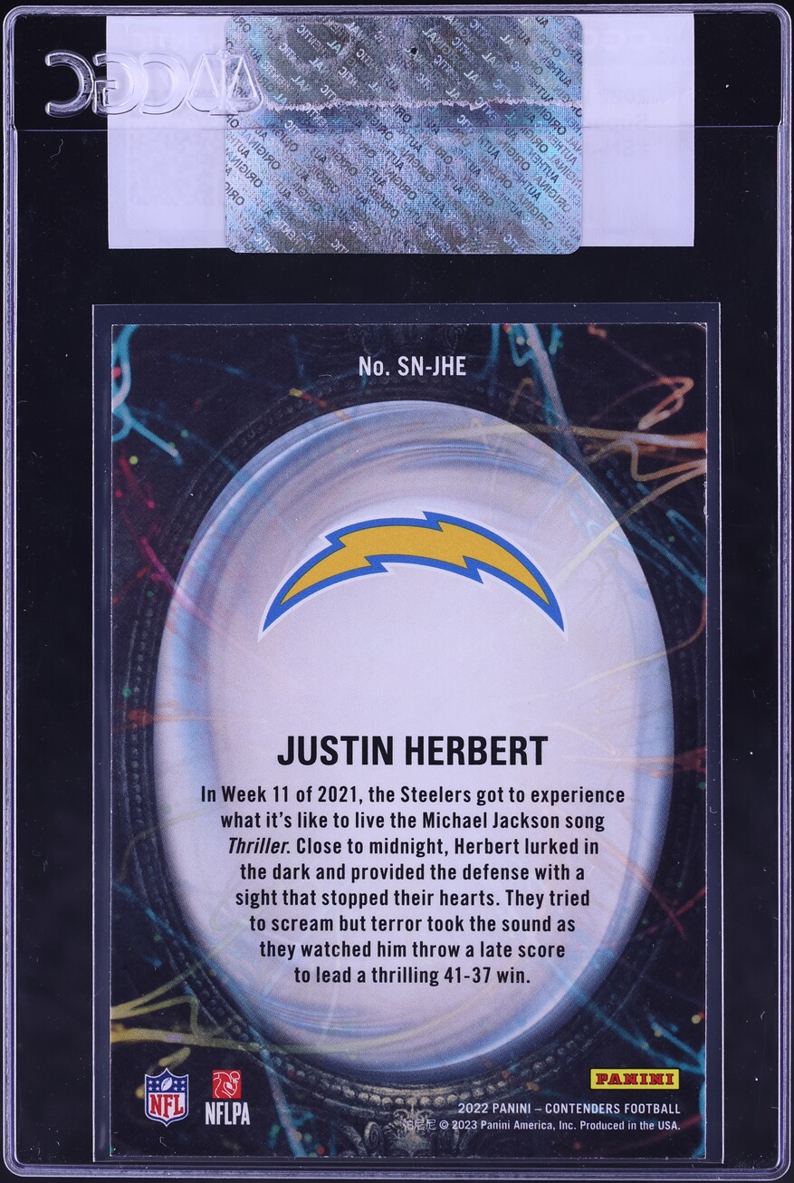 2022 Panini Contenders Supernatural Justin Herbert #SN-JHE CGC AUTH