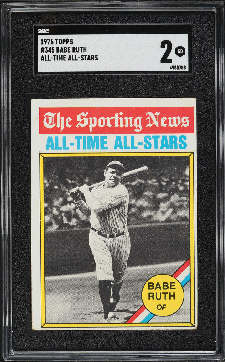 1976 Topps Babe Ruth ALL-TIME ALL-STARS #345 SGC 2 GD