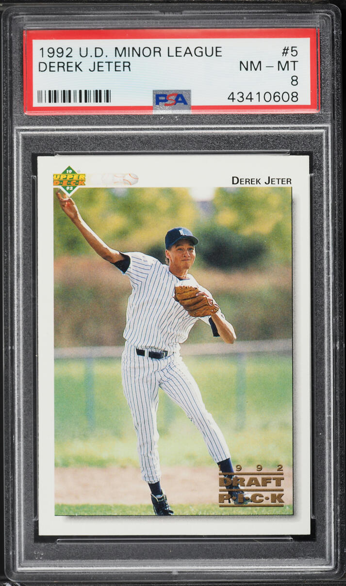 1992 Upper Deck Minor League Derek Jeter ROOKIE #5 PSA 8 NM-MT