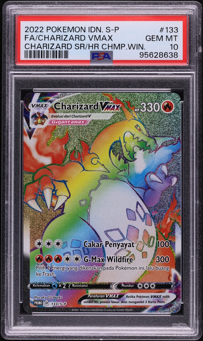 2022 Pokemon Indonesian SWSH Promo Hyper Rare Charizard VMAX #133 PSA 10 GEM