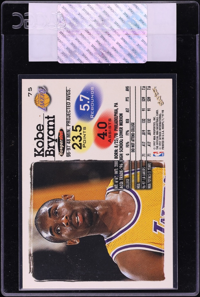 1997 Hoops Kobe Bryant #75 CGC AUTH