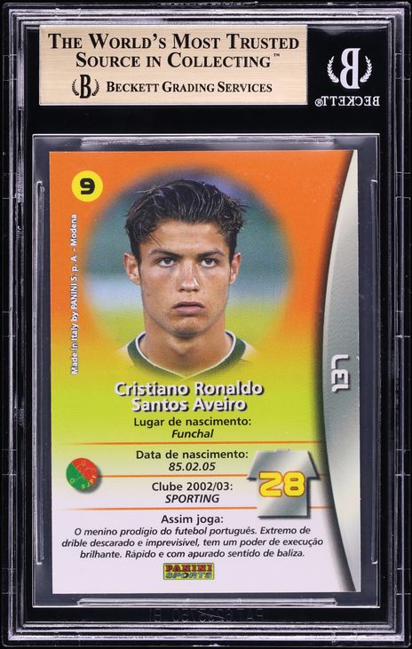 2003 Panini Sports Mega Craques Cristiano Ronaldo ROOKIE #137 BGS 9.5 GEM MINT