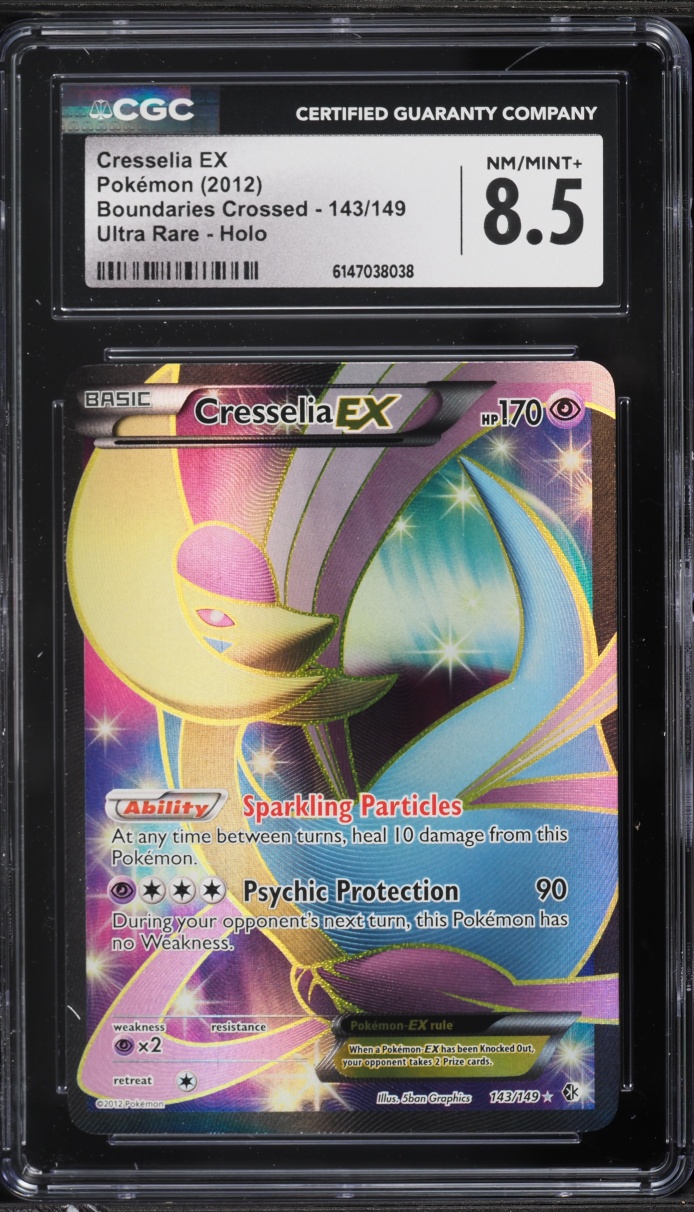 2012 Pokemon Black & White Boundaries Crossed Full Art Cresselia EX #143 CGC 8.5 NM-MT+