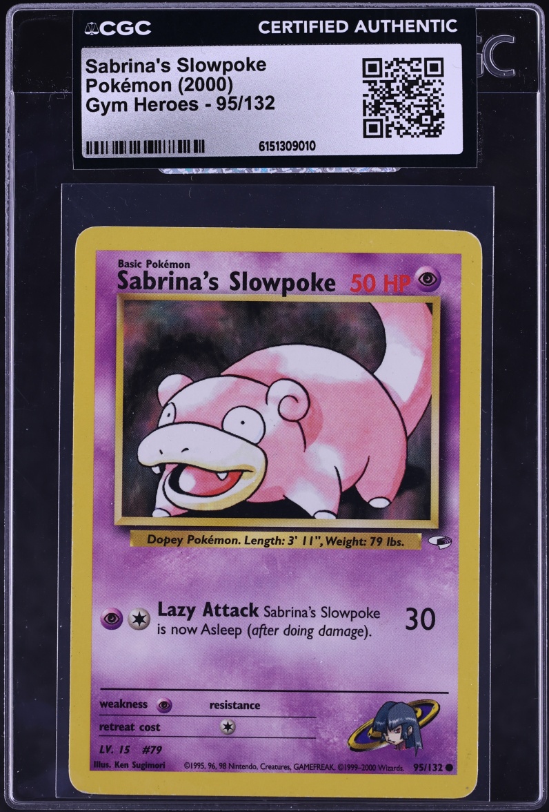 2000 Pokemon Gym Heroes Sabrina's Slowpoke #95 CGC AUTH