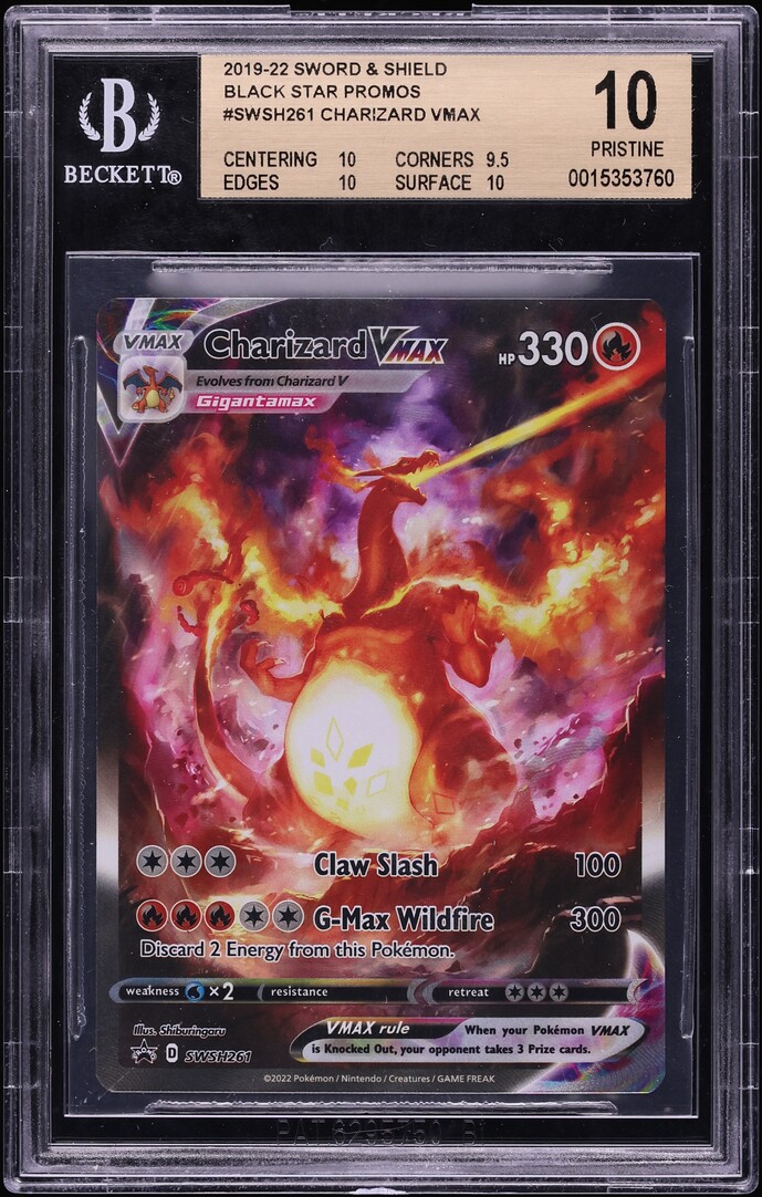 2022 Pokemon SWSH Promo Ultra Premium Full Art Charizard VMAX #SWSH261 BGS 10 PRISTINE