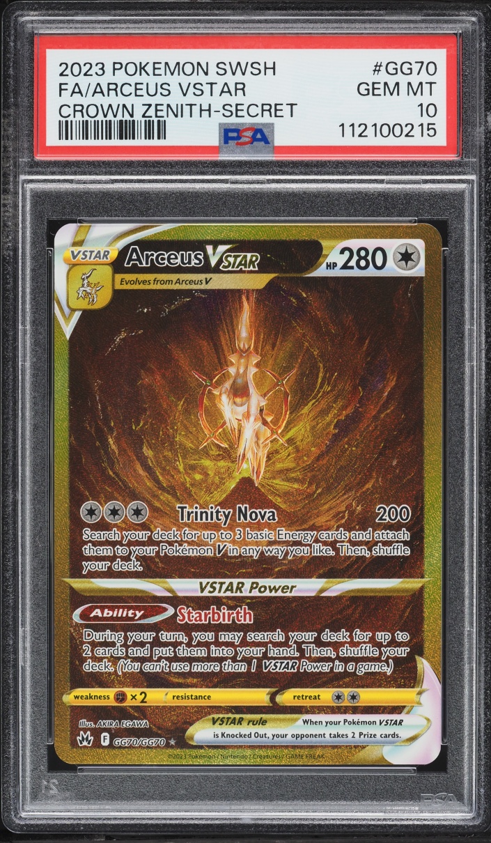 2023 Pokemon Sword & Shield Crown Zenith Gold Rare Arceus VSTAR #GG70 PSA 10 GEM MINT