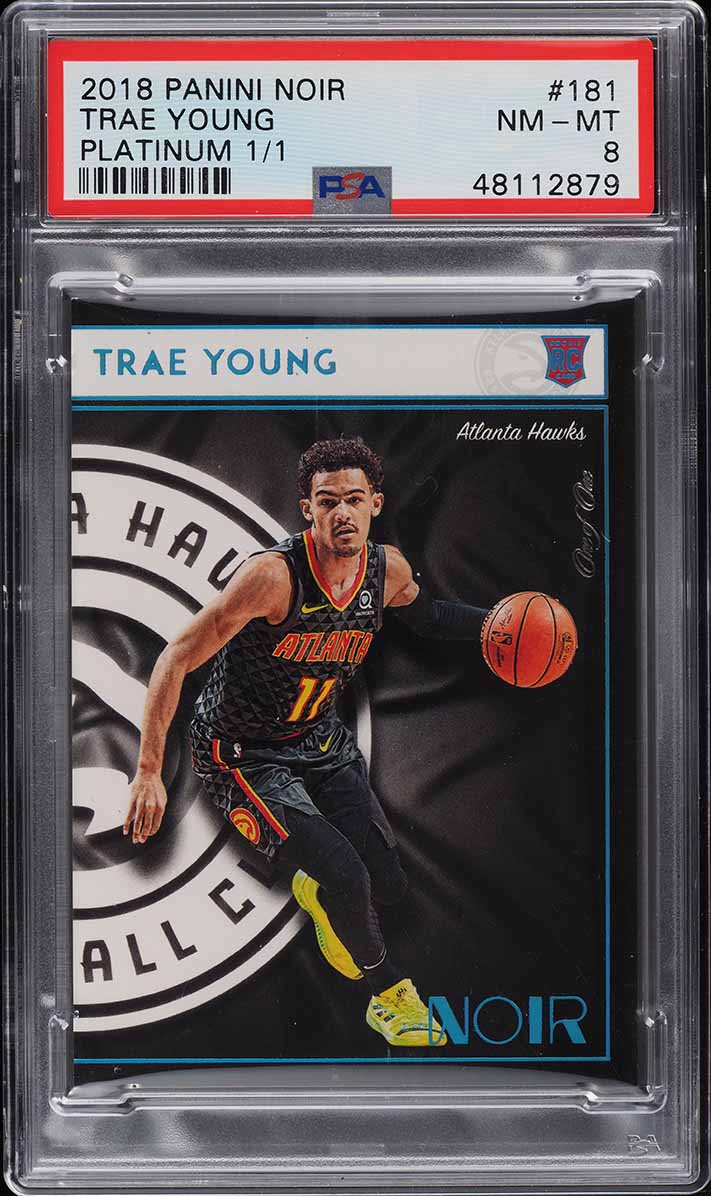 その他 Panini Noir Rookie Spotlights TraeYoung 2019 Panini Noir Newsreels Trae Young PATCH /10 #NJ-TYG PSA