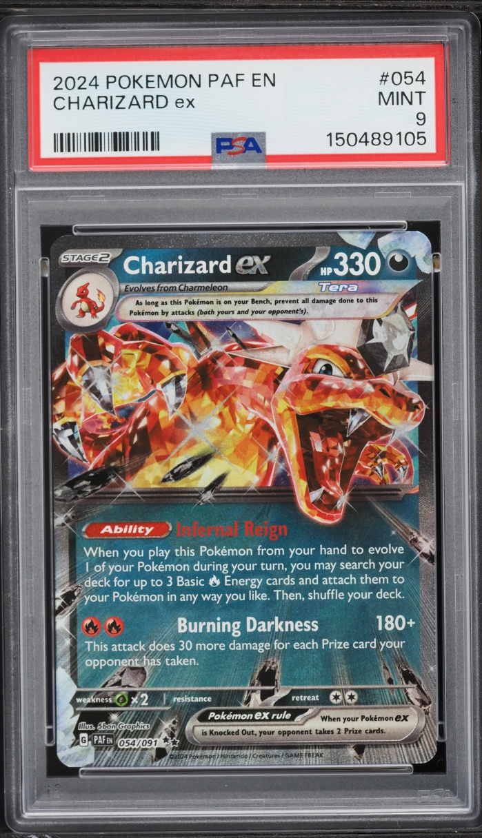 2024 Pokemon Scarlet & Violet Paldean Fates Holo Charizard ex #54 PSA 9 MINT