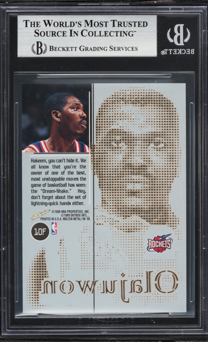 1998 Skybox Molten Metal Fusion Hakeem Olajuwon #10F BGS 9 MINT