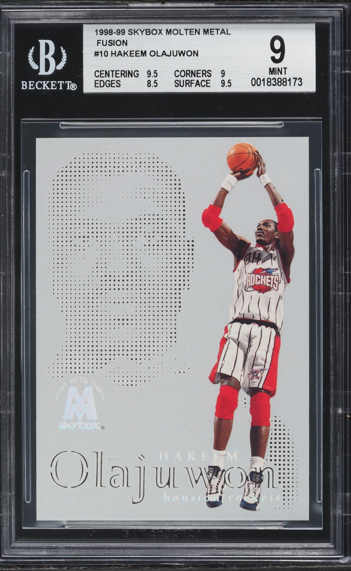 1998 Skybox Molten Metal Fusion Hakeem Olajuwon #10F BGS 9 MINT
