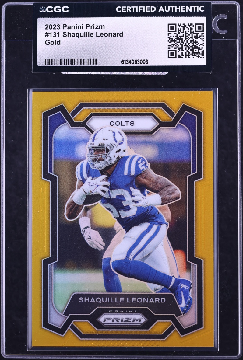 2023 Panini Prizm Gold Shaquille Leonard /10 #131 CGC AUTH - Photo 1