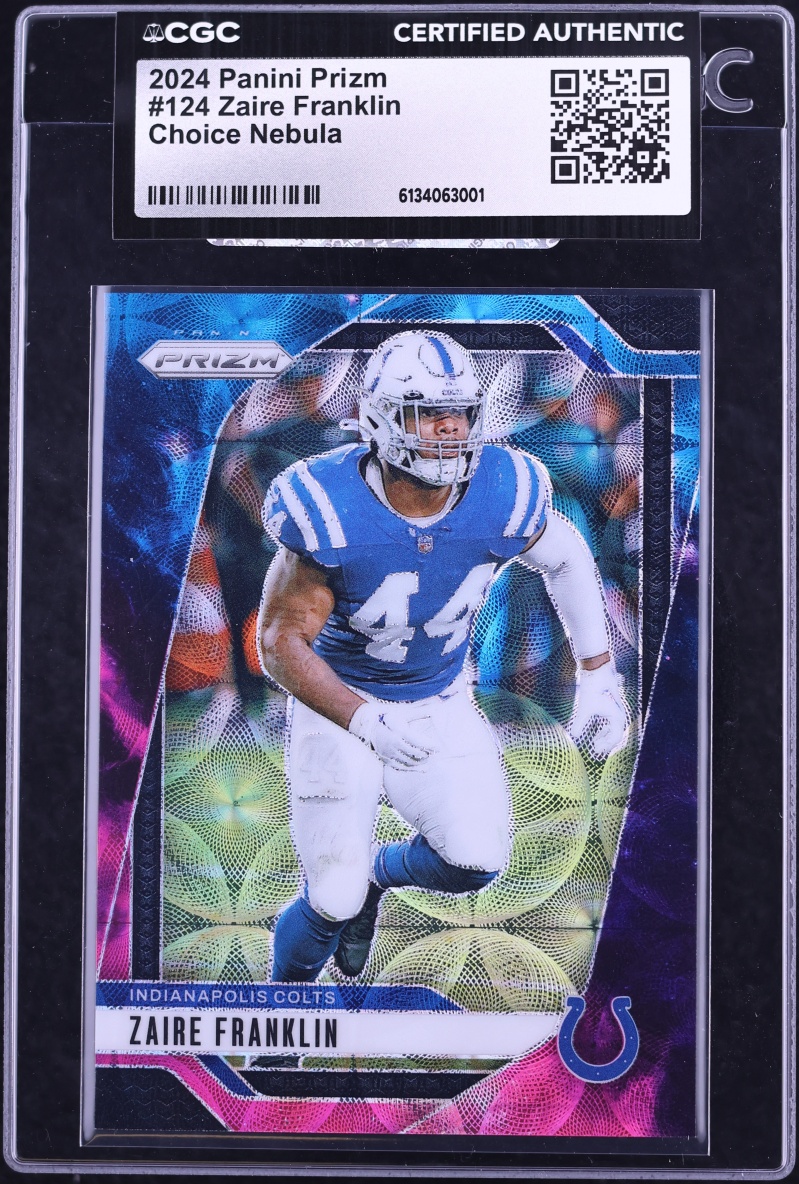 2024 Panini Prizm Choice Nebula Zaire Franklin ROOKIE 1/1 #124 CGC AUTH - Photo 1