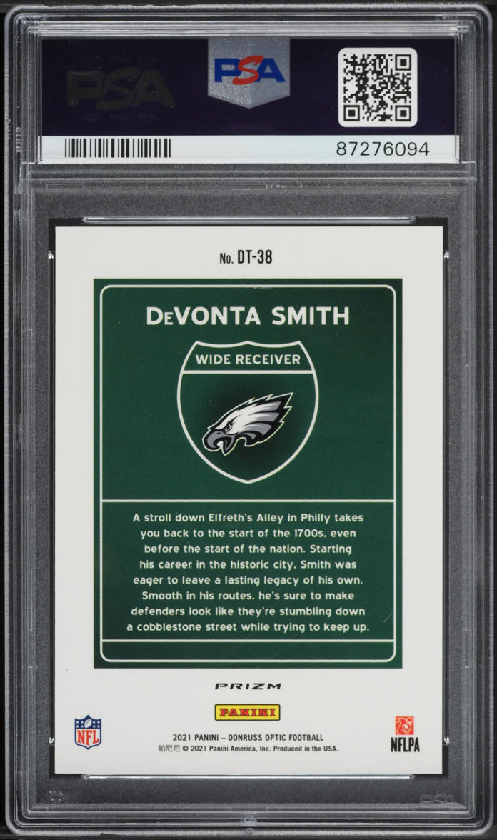 2021 Donruss Optic Downtown DeVonta Smith ROOKIE #DT-38 PSA 10 GEM MINT