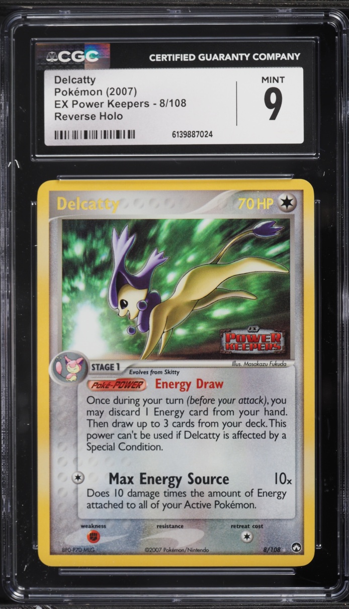 2007 Pokemon EX Power Keepers Reverse Holo Delcatty #8 CGC 9 MINT