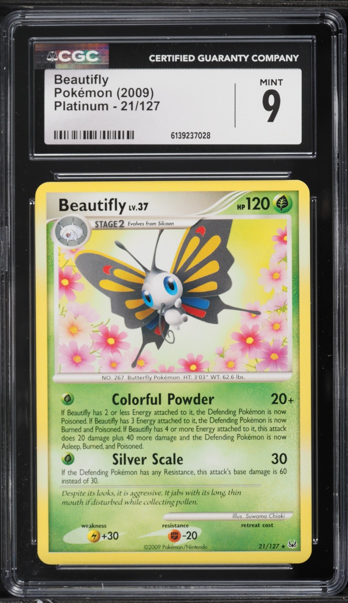 2009 Pokemon Platinum Beautifly #21 CGC 9 MINT