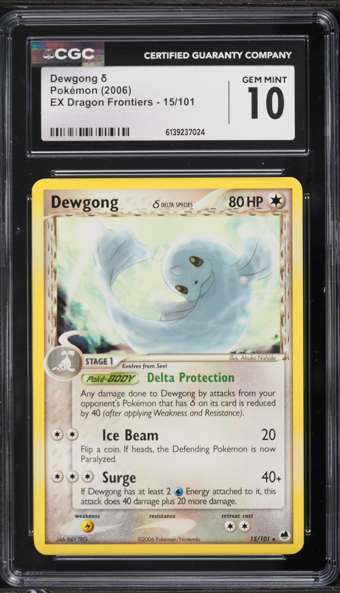 2006 Pokemon Ex Dragon Frontiers Dewgong #15 CGC 10 GEM MINT