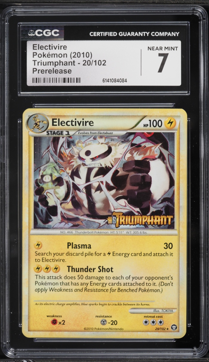 2010 Pokemon Promo HearthGold & SoulSilver Triumphant Prerelease Electivire #20 CGC 7 NRMT