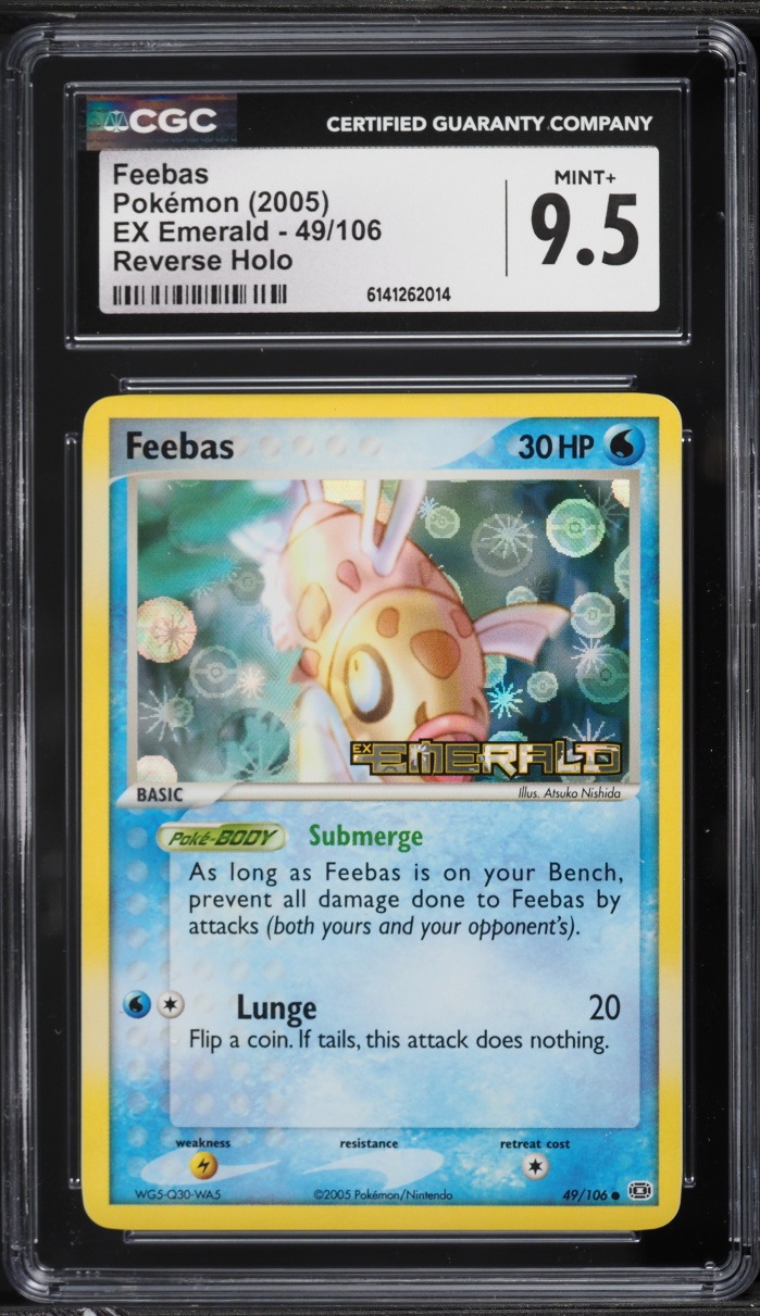 2005 Pokemon EX Emerald Reverse Holo Feebas #49 CGC 9.5 MINT+