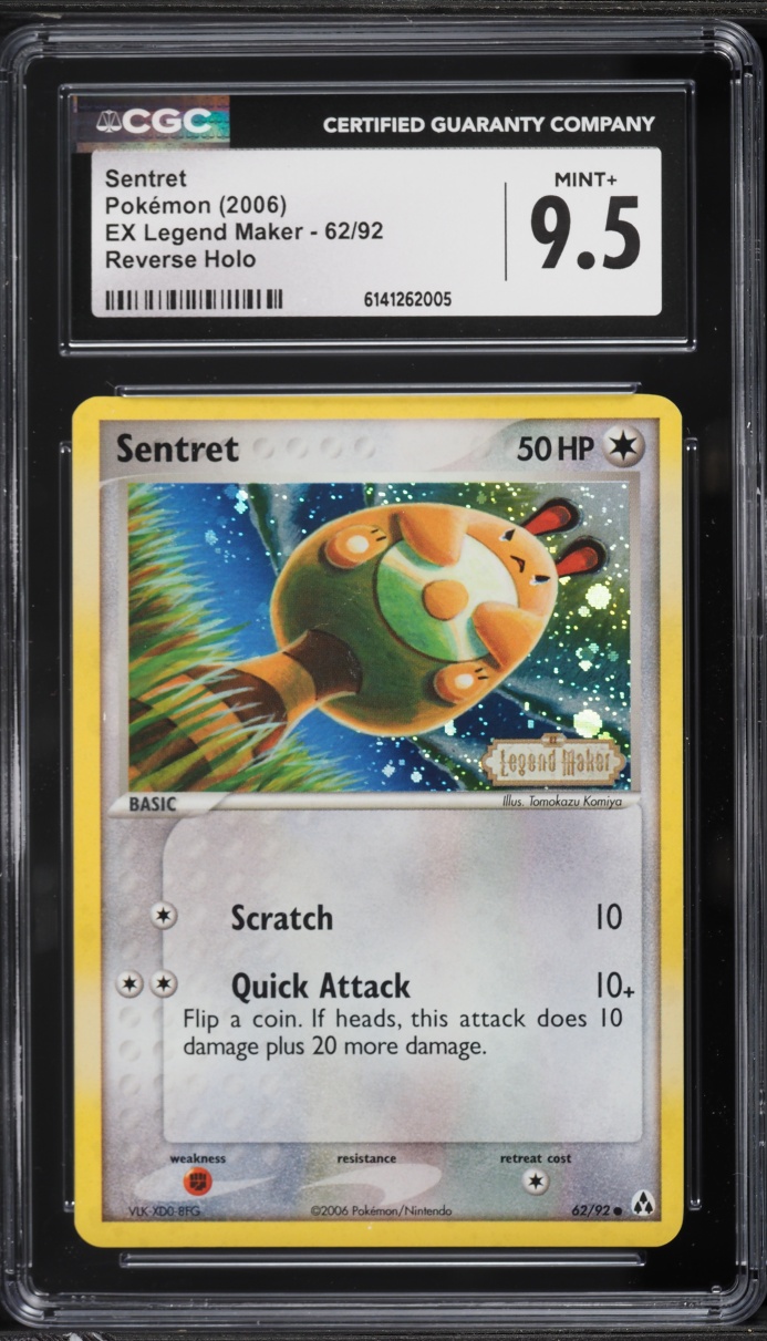 2006 Pokemon EX Legend Maker Reverse Holo Sentret #62 CGC 9.5 MINT+