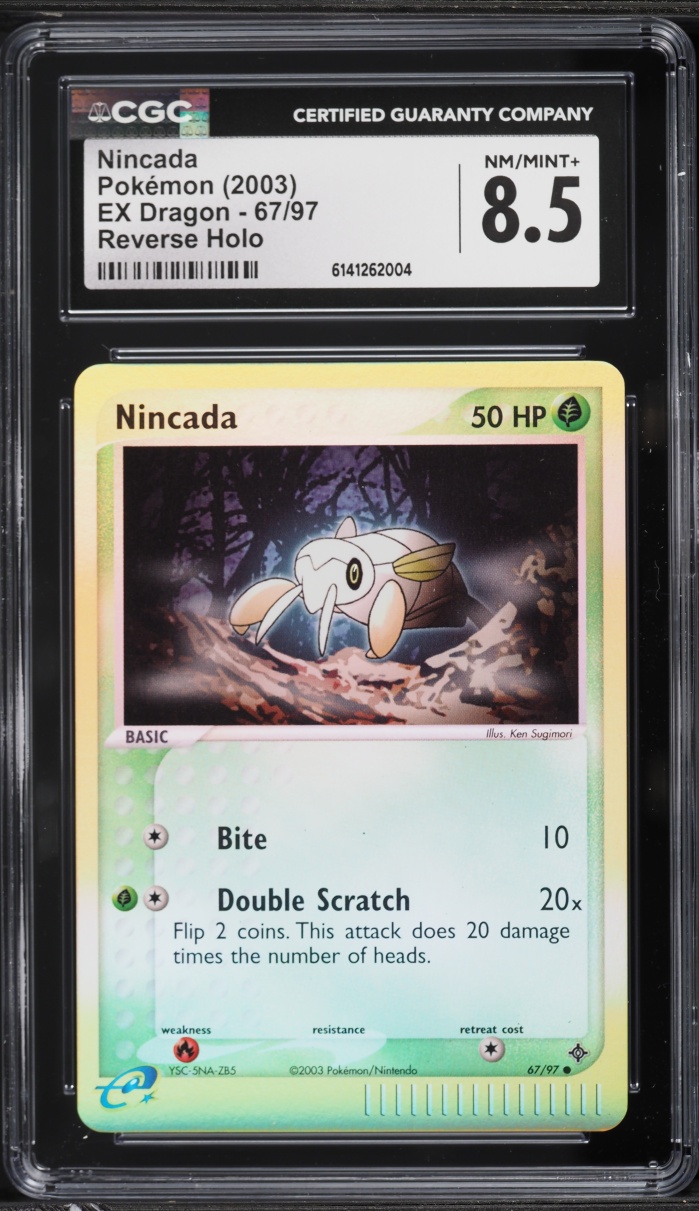 2003 Pokemon EX Dragon Reverse Holo Nincada #67 CGC 8.5 NM-MT+