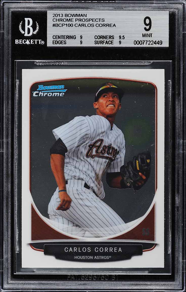 2013 Bowman Chrome Gold Refractor Carlos Correa PROSPECT AUTO /50