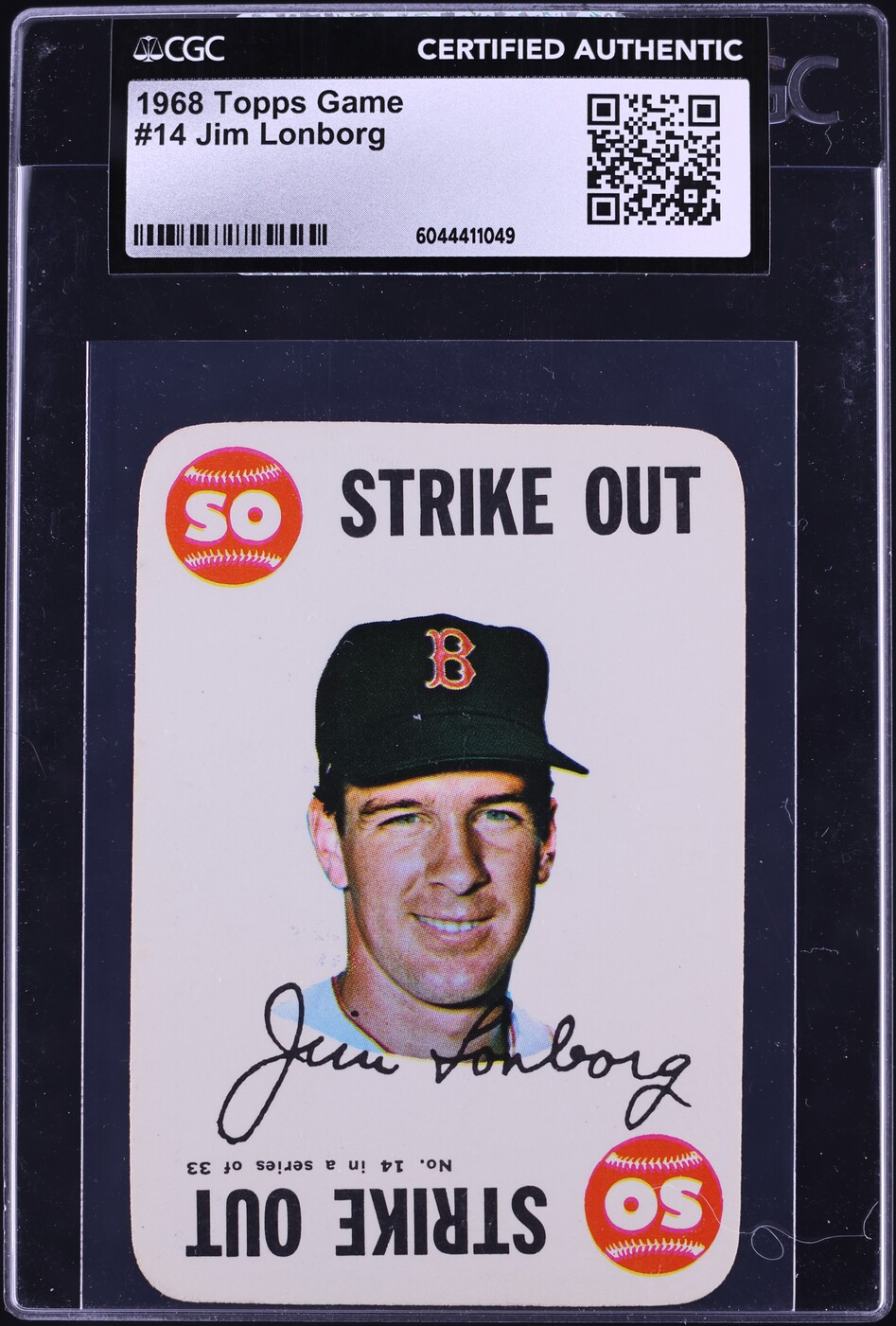 1968 Topps Game Jim Lonborg #14 CGC AUTH