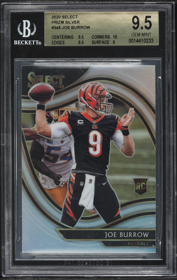 2020 Select Field Level Silver Prizm Joe Burrow ROOKIE #346 BGS 9.5 GEM MINT