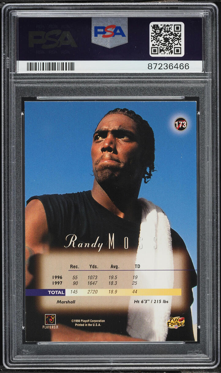 1998 Playoff Prestige Randy Moss ROOKIE #173 PSA 8 NM-MT