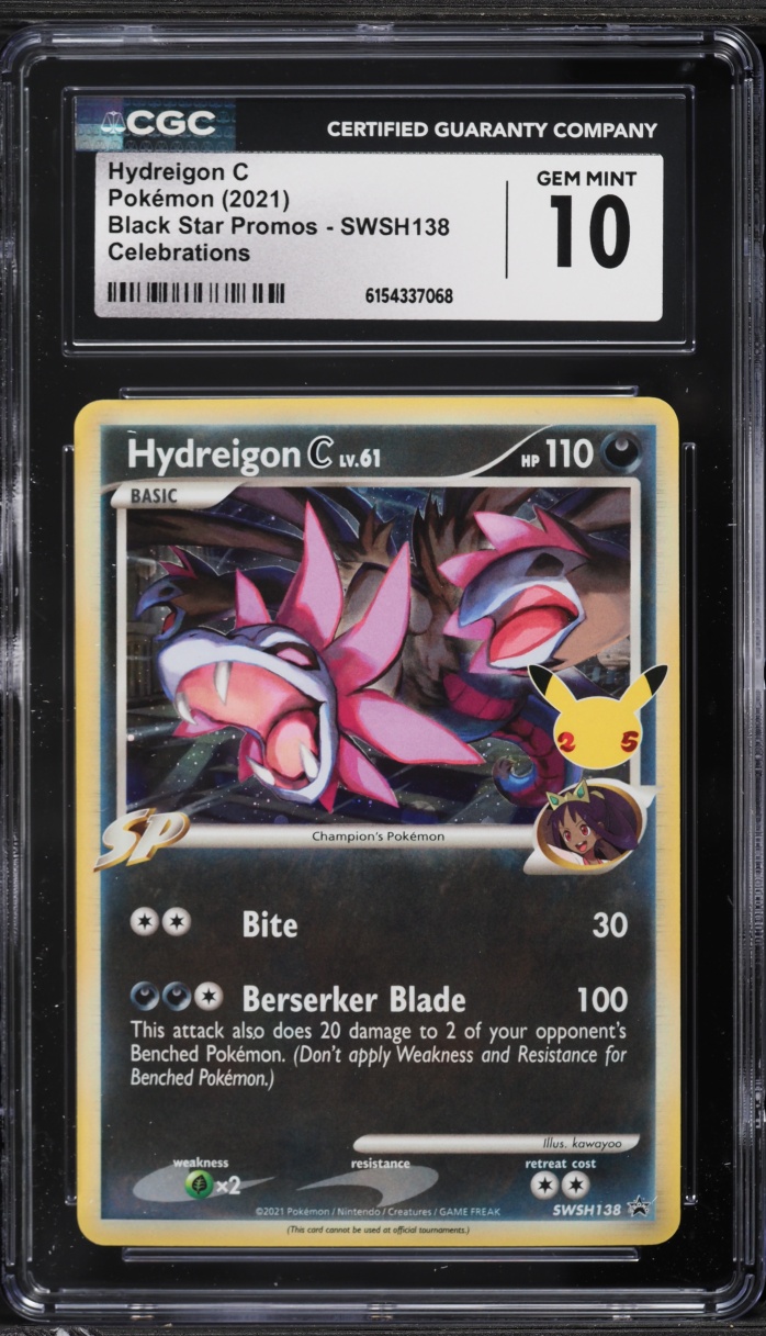 2021 Pokemon SWSH Promo Celebrations Classic Collection Hydreigon C #SWSH138 CGC 10 GEM MINT