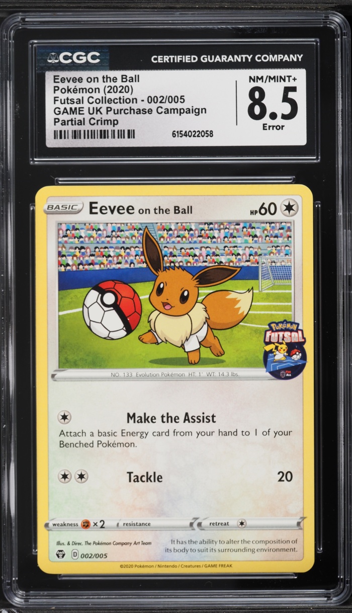 2020 Pokemon SWSH Futsal Collection Game UK Purchase Error Eevee On The Ball #2 CGC 8.5 NM-MT+