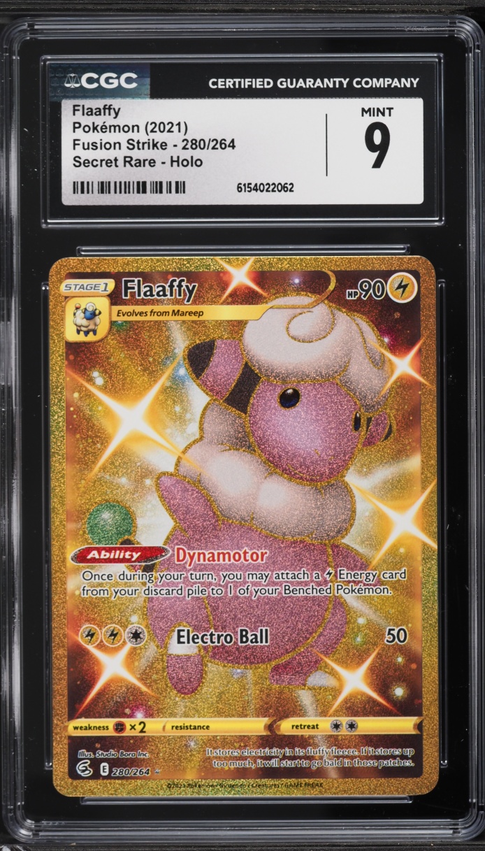 2021 Pokemon Sword & Shield Fusion Strike Gold Rare Flaaffy #280 CGC 9 MINT