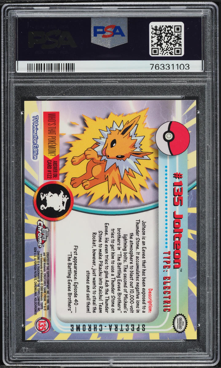 2000 Topps Chrome Pokemon Series 3 Spectra Jolteon #135 PSA 10 GEM MINT