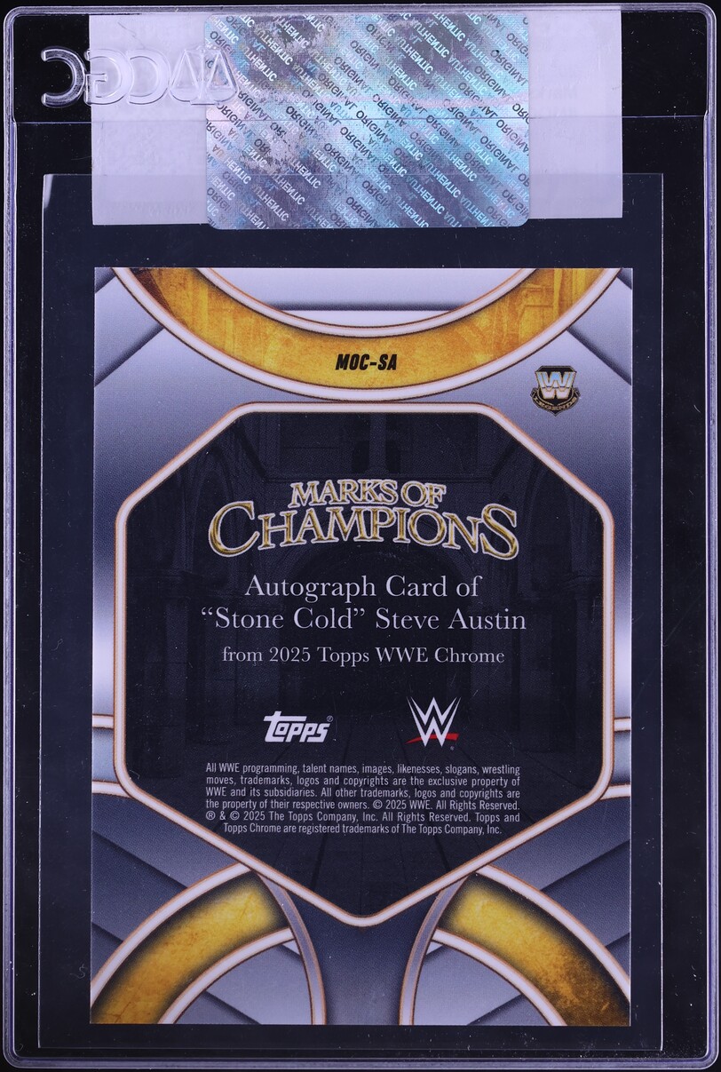2025 Topps Chrome WWE Marks Of Champions "Stone Cold" Steve Austin AUTO #MOC-SA CGC AUTH