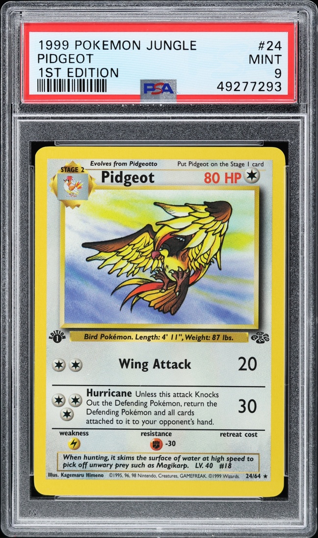 1999 Pokemon Jungle 1st Edition Pidgeot #24 PSA 9 MINT